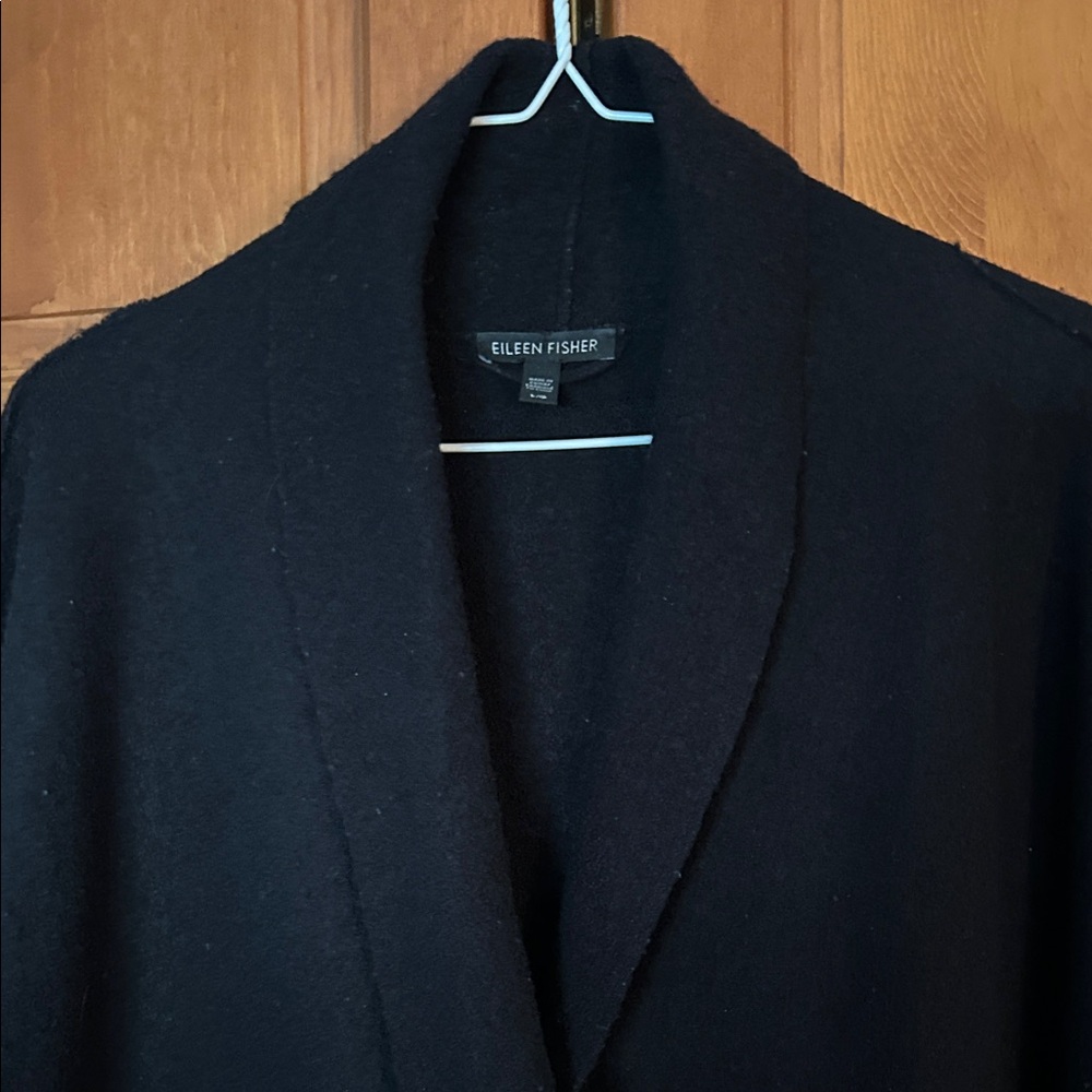 Eileen Fisher boiled wool kimono style coat. Oversized fit
